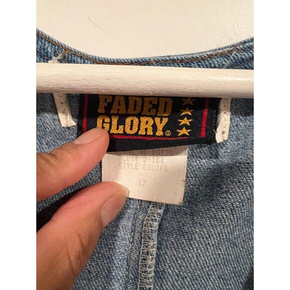 Vintage 90s Y2K Faded Glory Denim Button Down Dress size 12 - Picture 6 of 6